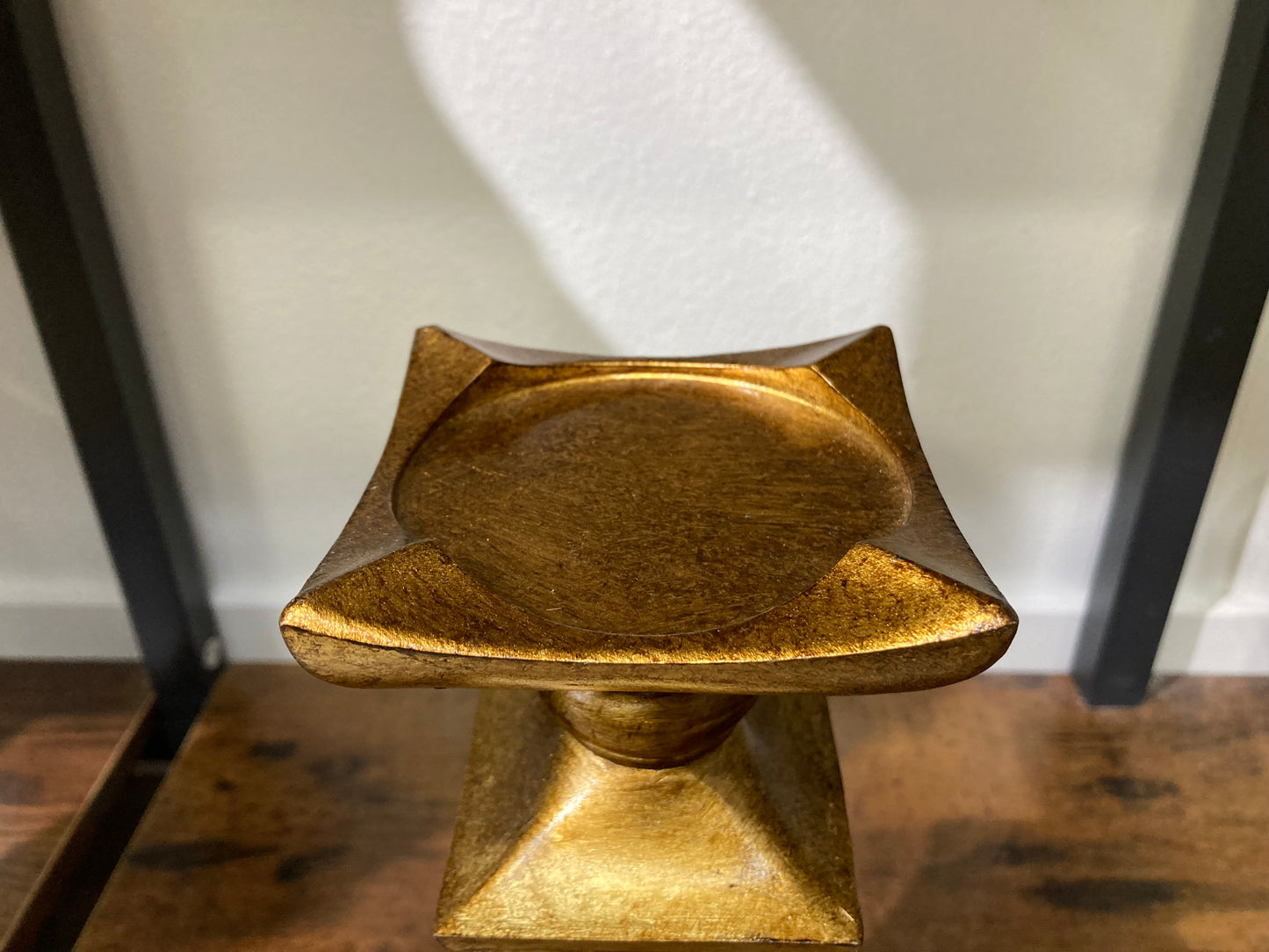 3 Pieces Candle Holder set Gold antique color table top. Home Decor Classy and Elegant.