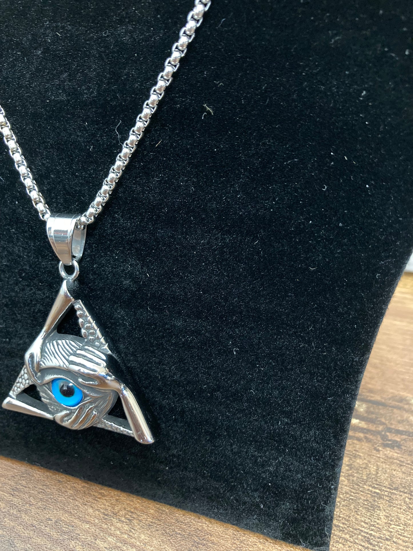 Evil Eye Fashion Jewelry Gold ,Silver Plated pendant STAINLESS STEEL Necklace with chain.