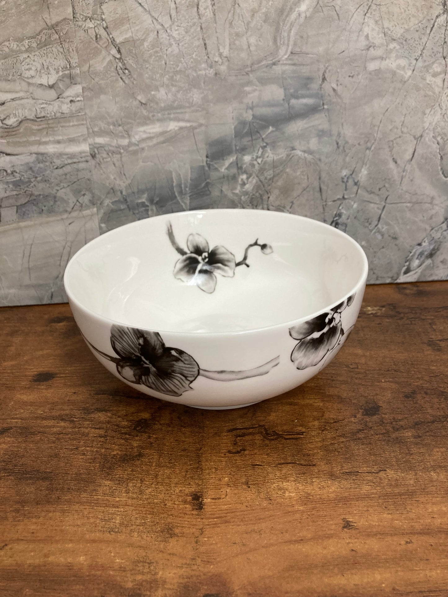 Flower black rose design 4 pcs serving bowl dishes Dessert Salad soup modern elegant set.