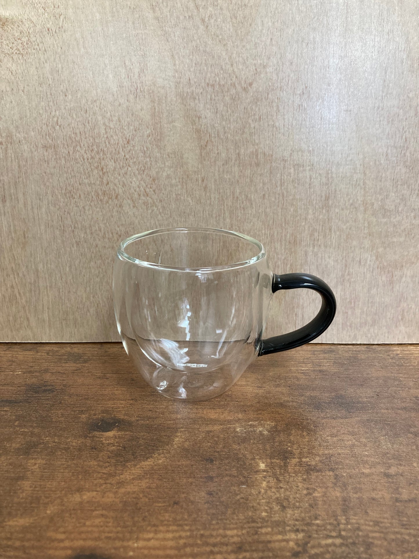 Glass Coffee Espresso cup set double walled with black handle .Home Decor Set of 4 Cups classy and elegant.