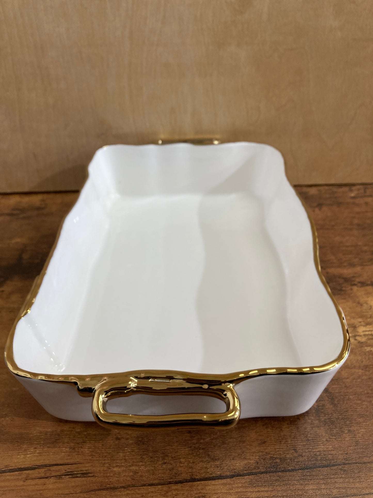 Rectangular Serving Dish,Tray Platter with  Gold Rim Stylish modern. Nordic style .