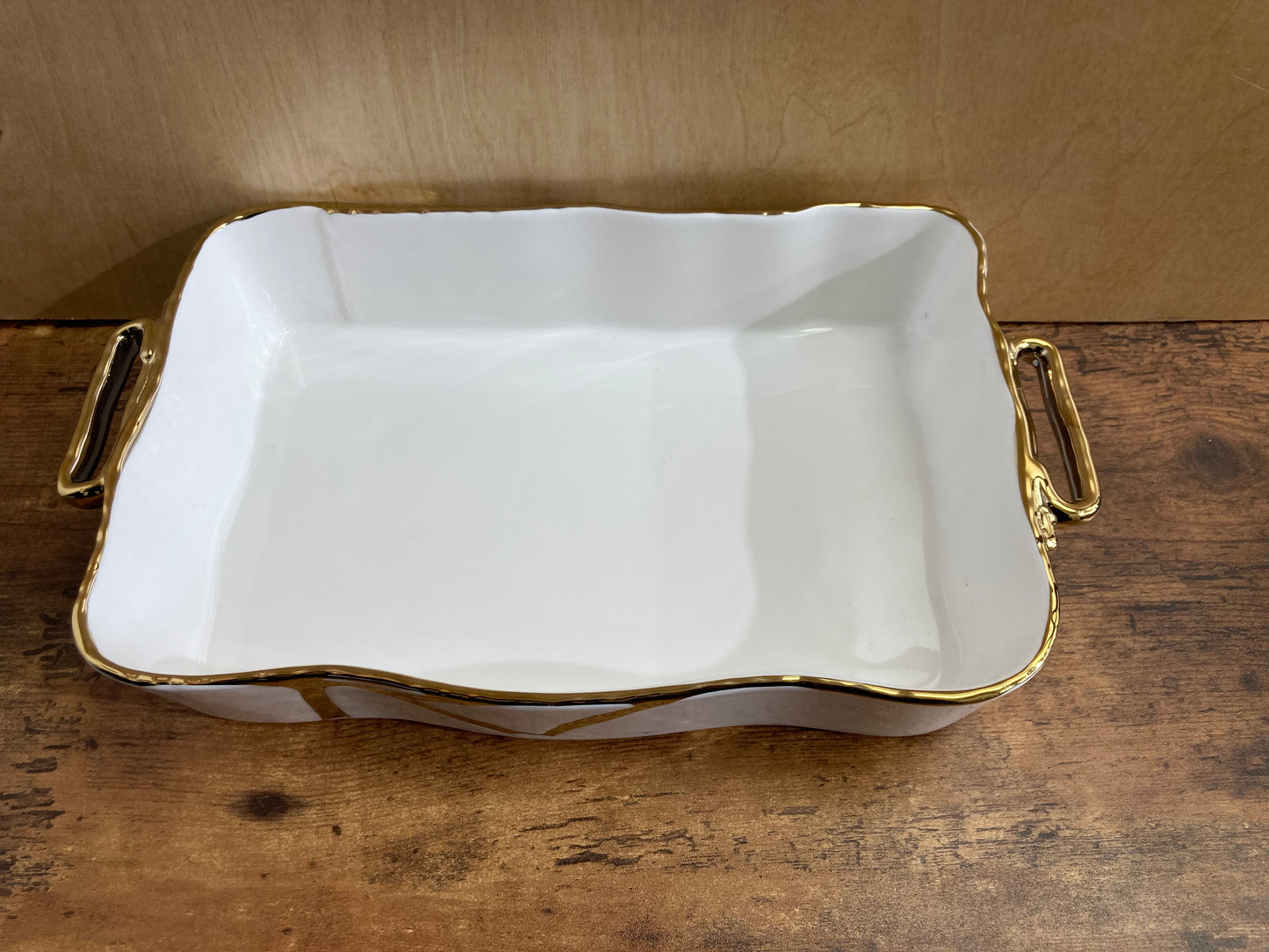 Rectangular Serving Dish,Tray Platter with  Gold Rim Stylish modern. Nordic style .